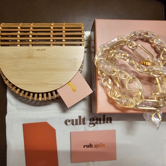 CULT GAIA ARK GAIA'S FLAP CROSSBODY BAG IN NATURAL TAN - Picture 12 of 12